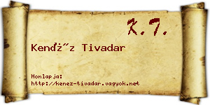 Kenéz Tivadar névjegykártya